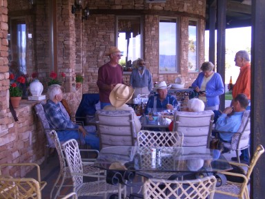 A party on the Hanson's patio